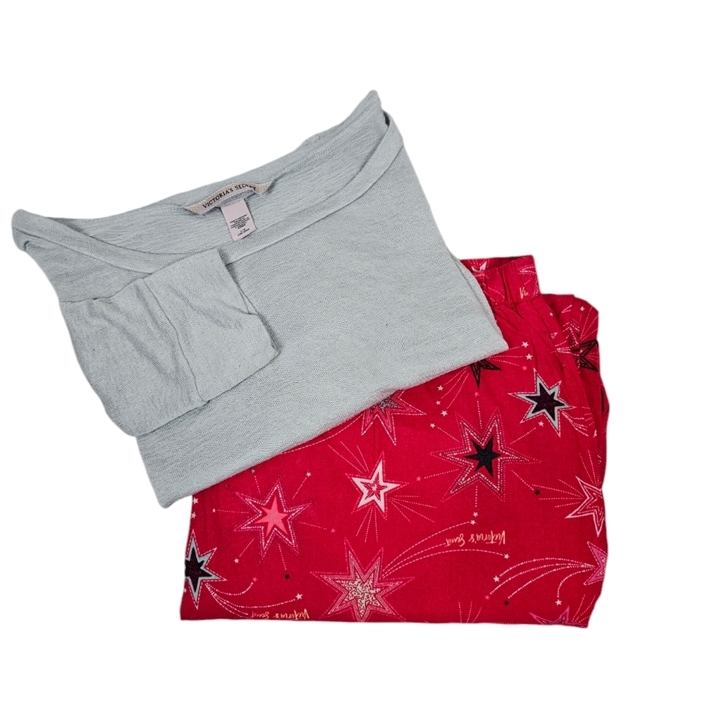 Victoria's Secret Long Sleeve Pajama Set Flannel Pants Size Large Women's N57